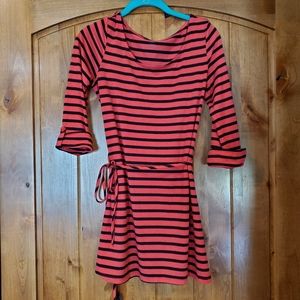 3/4 Sleeve Striped Tunic-Length Top